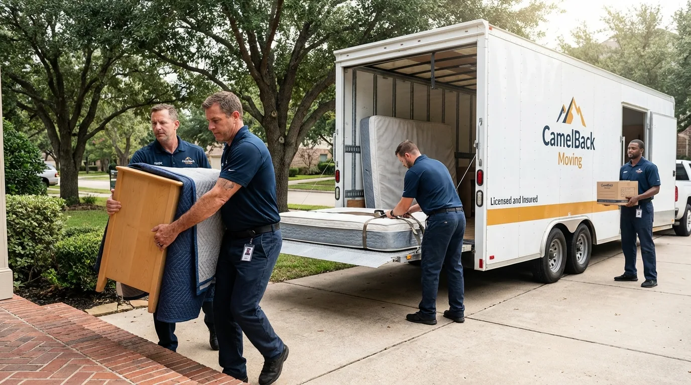 Crew loading residential truck for cross-state move from Edgewater, MD